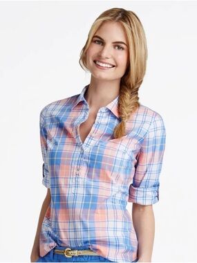 Vineyard Vines Bleach Plaid Popover